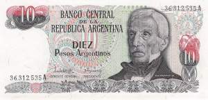 Argentinien p313a-1A 10 Pesos 1983